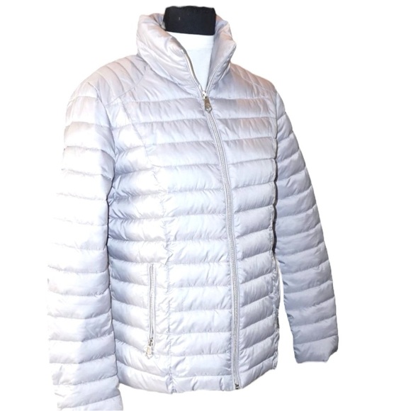 NANETTE LEPORE Feather/Down Filled Grey Quilted Puffer Size Medium - Picture 1 of 10